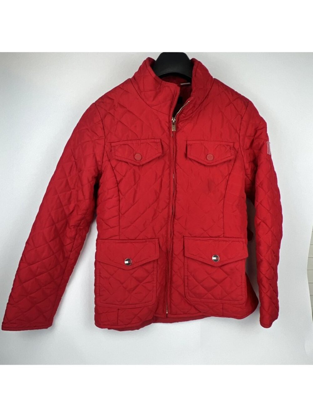 Tommy Hilfiger Quilted Red Jacket EUC Small Lightweight Polyester